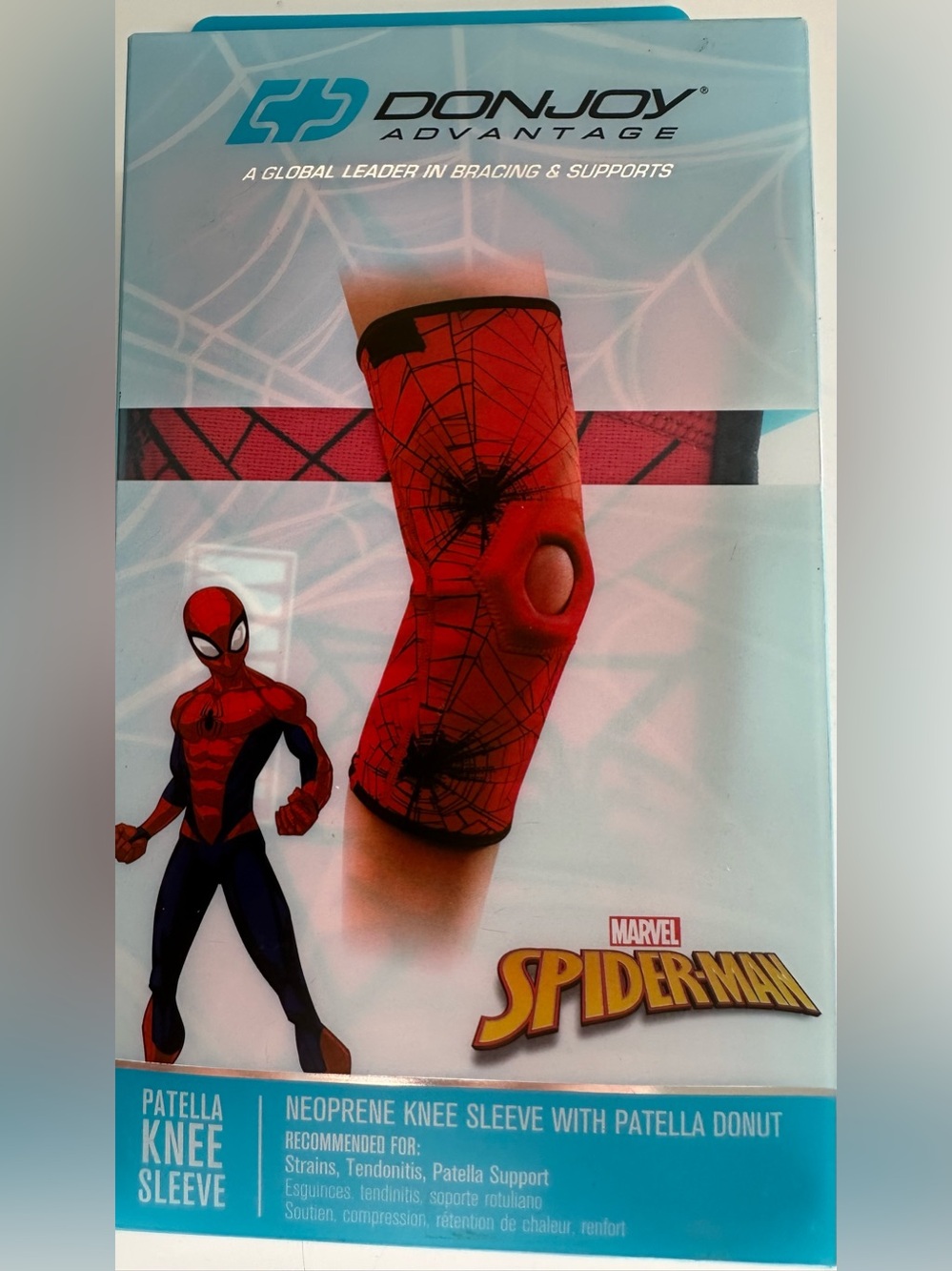 DonJoy Spider-Man Red Neoprene Knee Sleeve for Youth